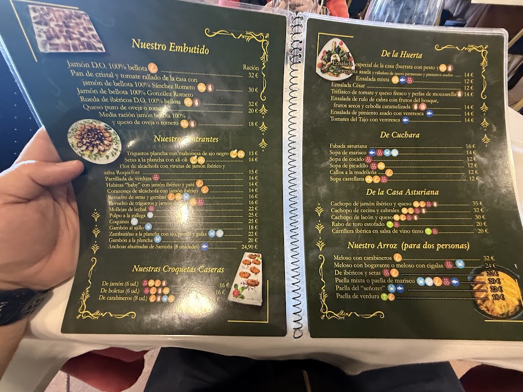 Restaurante La Asturiana — Carta