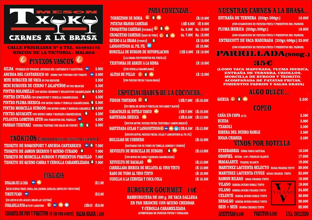 Meson Taperia TXOKO — Carta