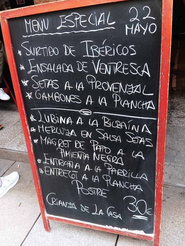 Restaurante Nebarrebak — Carta