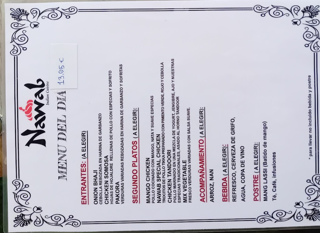 NAWAB Indian Cuisine — Carta