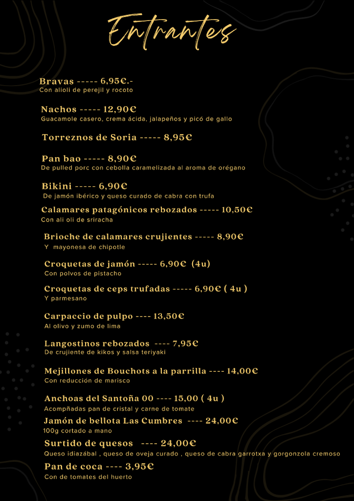 MY Bar Restaurante Martorell — Carta