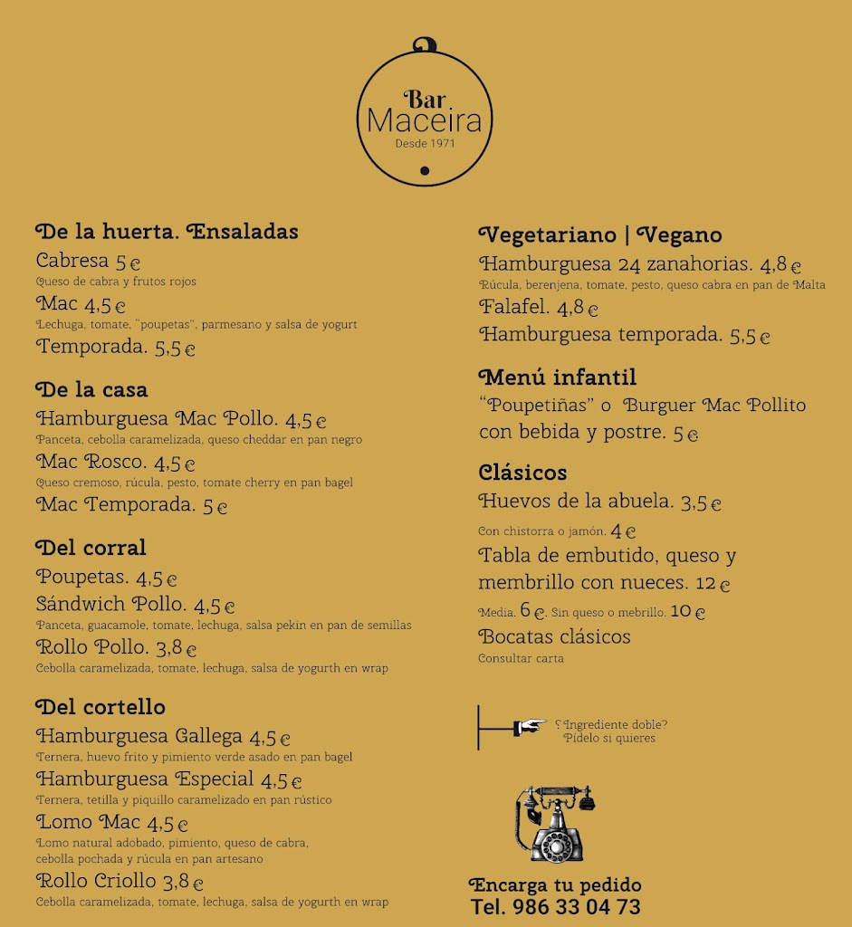 Bar Maceira BM — Carta