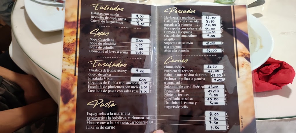 Pizzeria Diego Restaurante — Carta