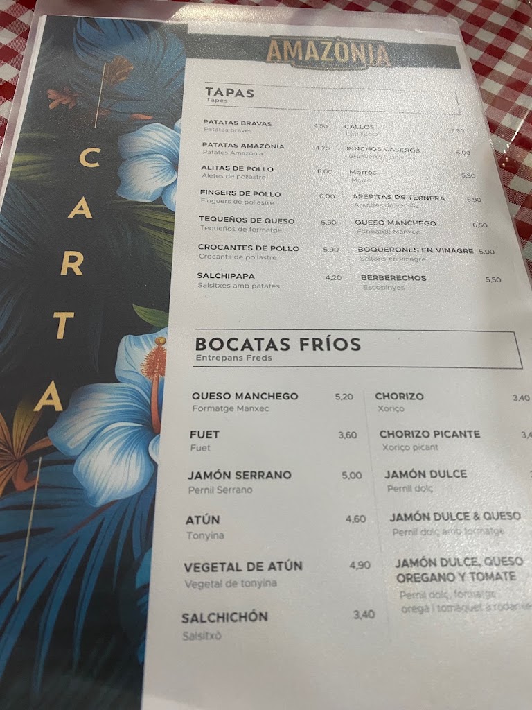 Bar Amazonia — Carta