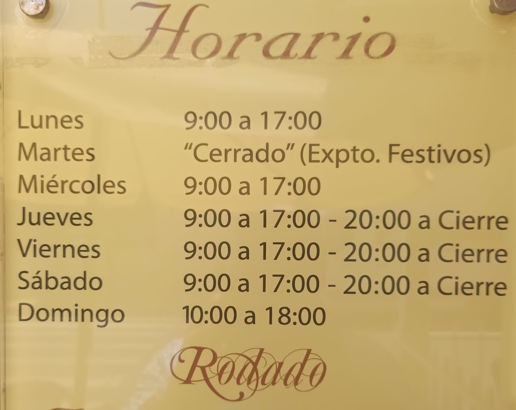 Restaurante Rodado — Carta