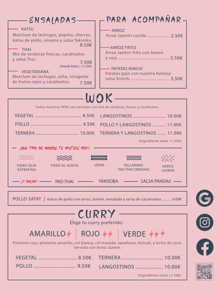 Pandao Wok — Carta