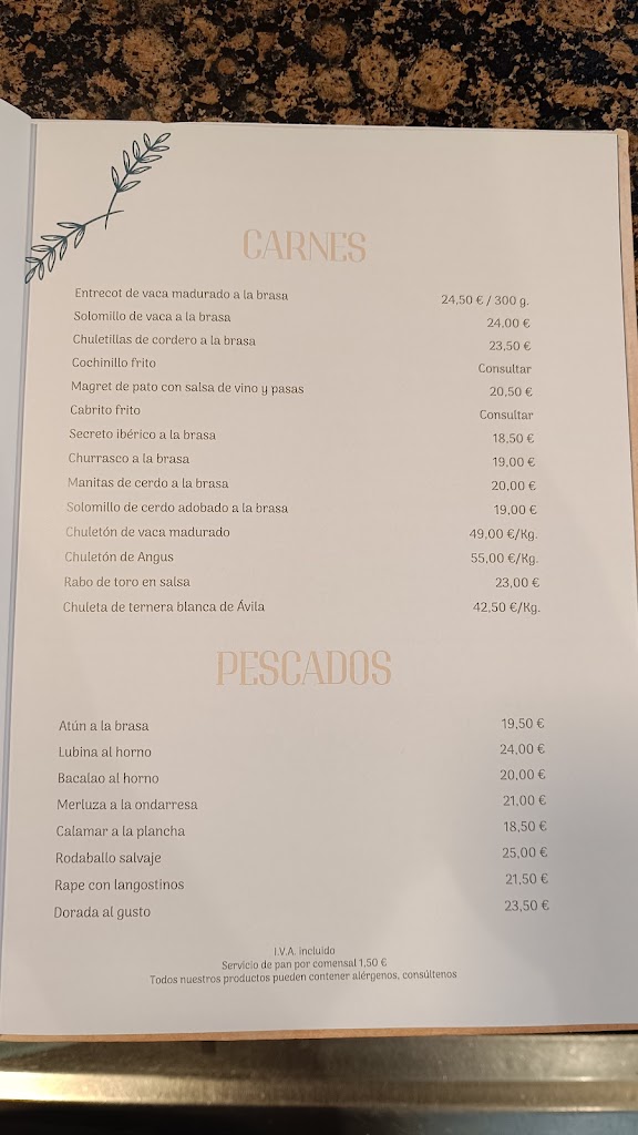 Meson los caballos Soria — Carta