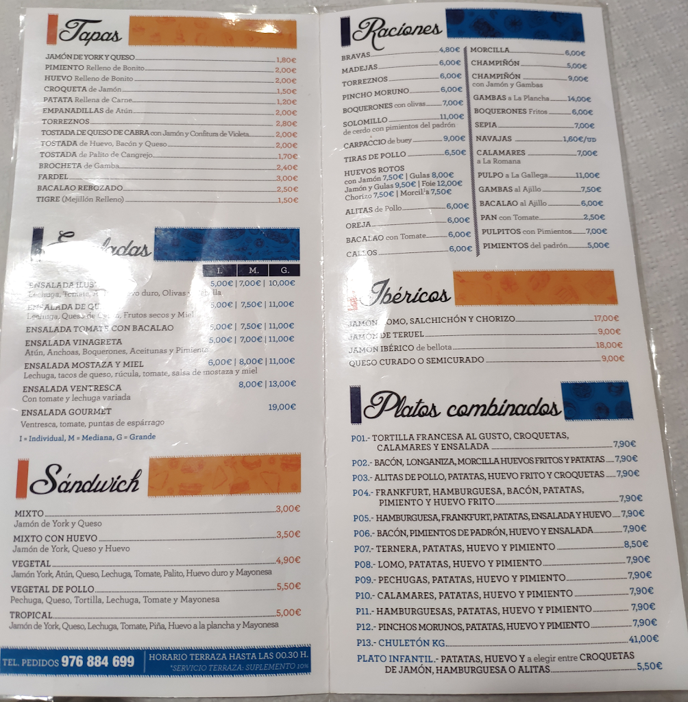 Cerveceria Antonio — Carta