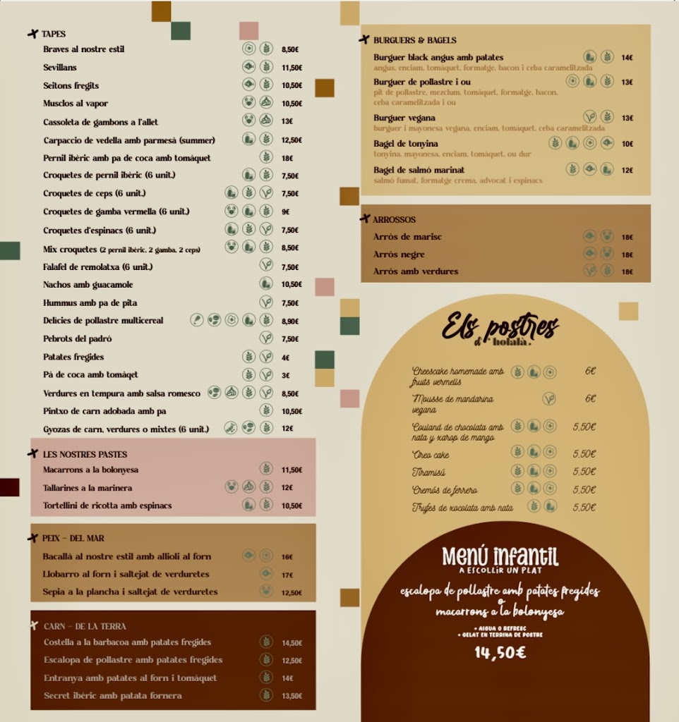 Holala Chiringuito Ribes Roges — Carta