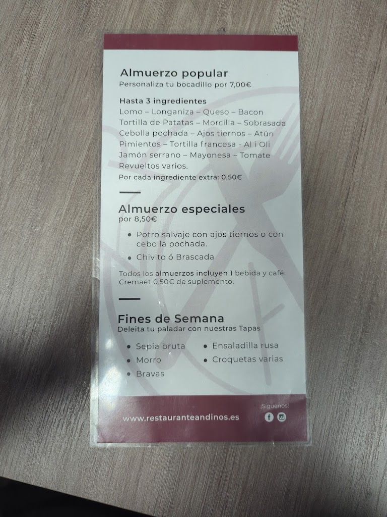 Restaurante Bocateria Andino's — Mas recientes
