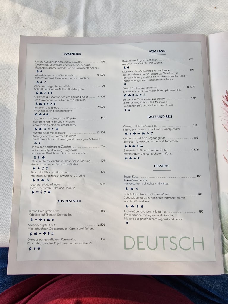 Restaurante Parque Romantico — Carta