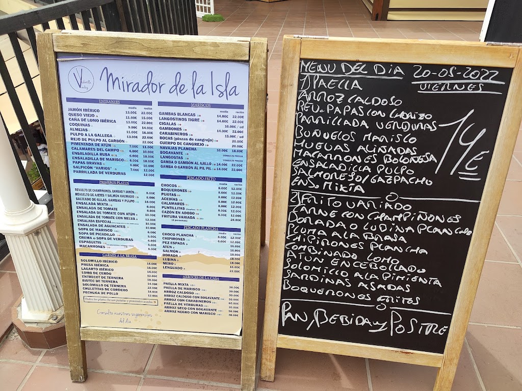 Restaurante Mirador de la Isla — Carta