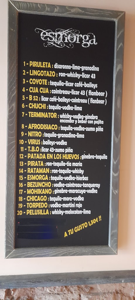 Esmorga — Carta