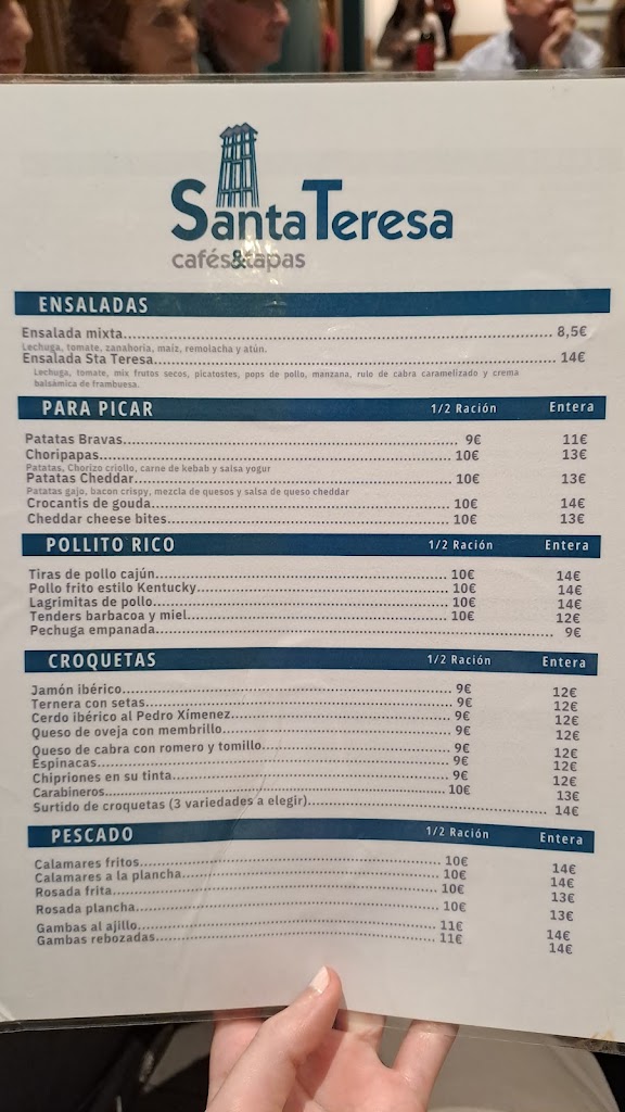 Santa Teresa Cafe & Tapas — Carta