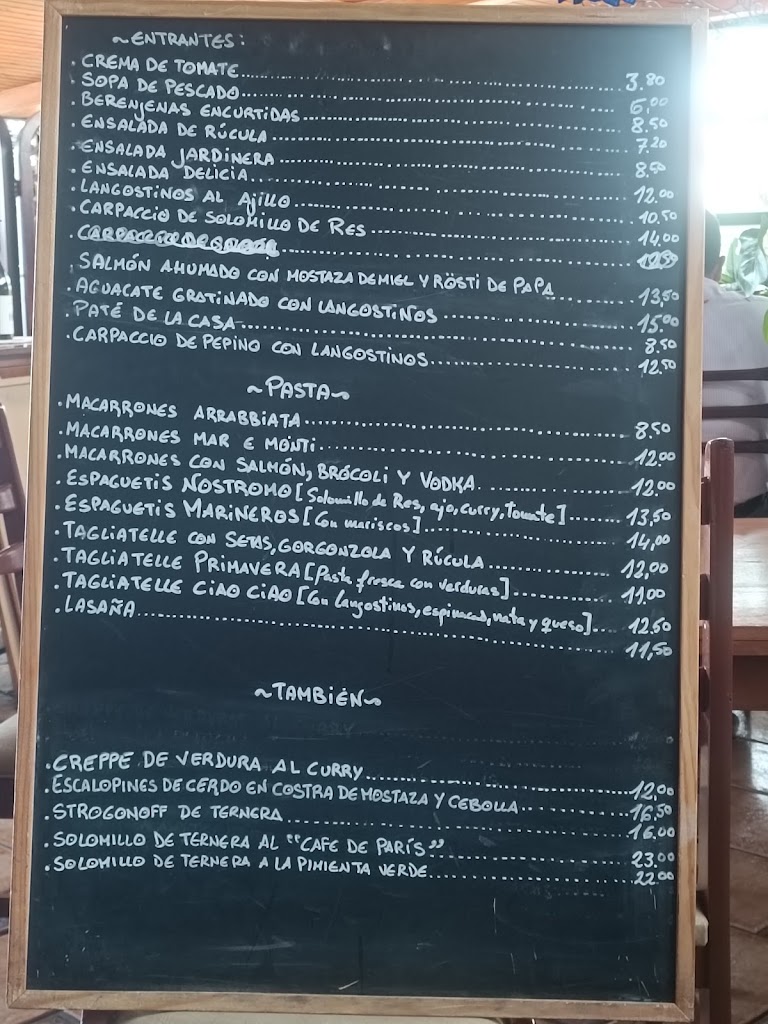 Restaurante "Cafe Giardino" — Carta