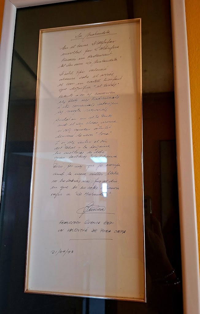 Restaurante La Matandeta — Carta
