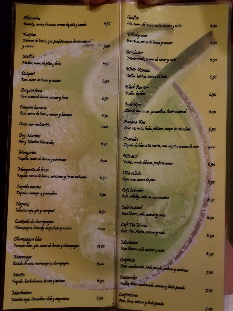 Pub Kaipion — Carta