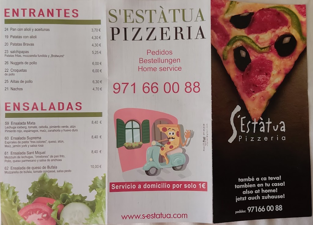 Pizzeria S'Estatua Llucmajor — Carta