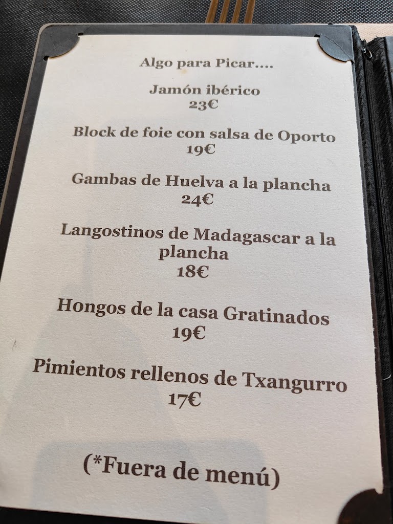 Txartel Txoko — Carta
