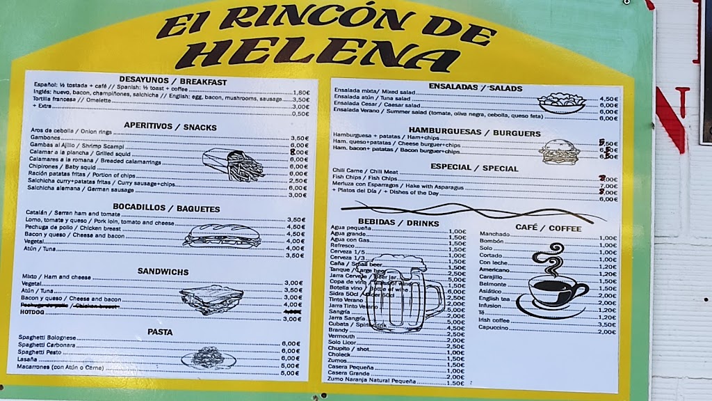 El Rincon de Elena Cerveceria — Carta