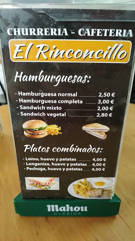 Bar El Rinconcillo — Carta