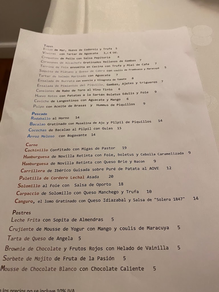 La Partida — Carta