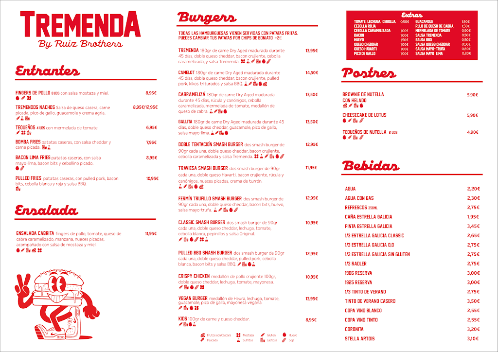 Tremenda Ruiz Brothers Burgers I Hamburgueseria Santa Pola — Carta