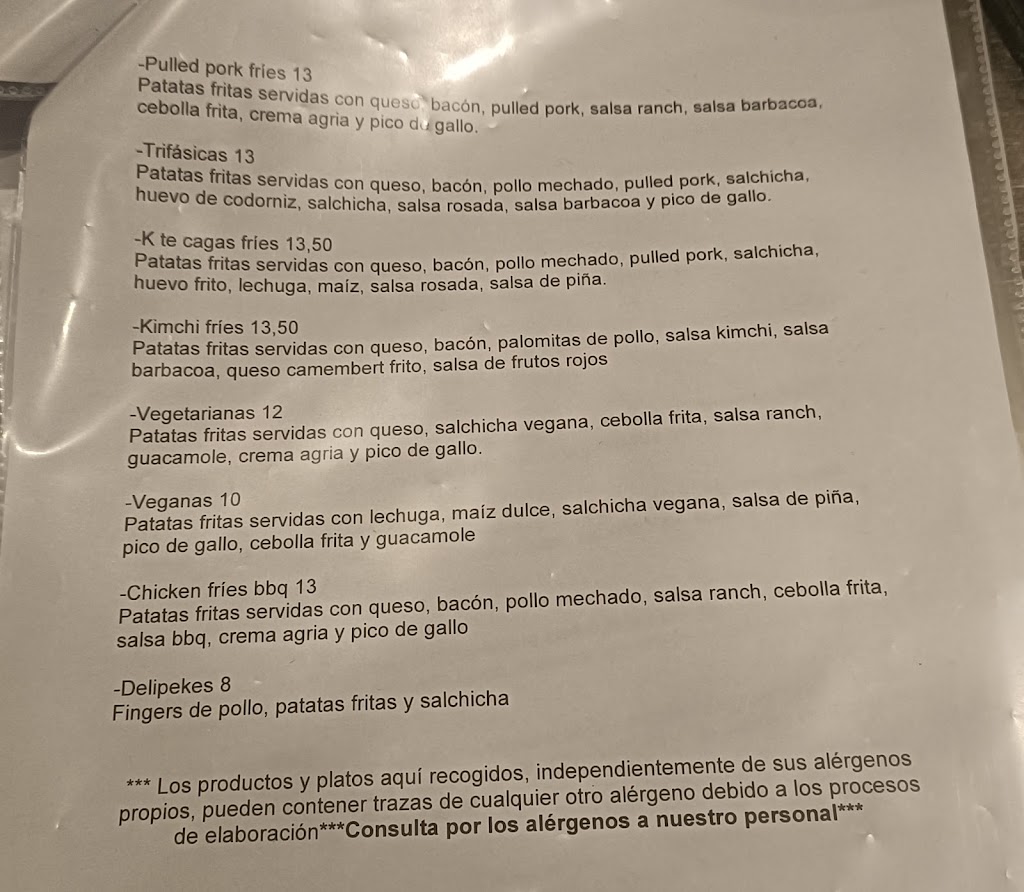 Mandinga's food & drinks — Carta
