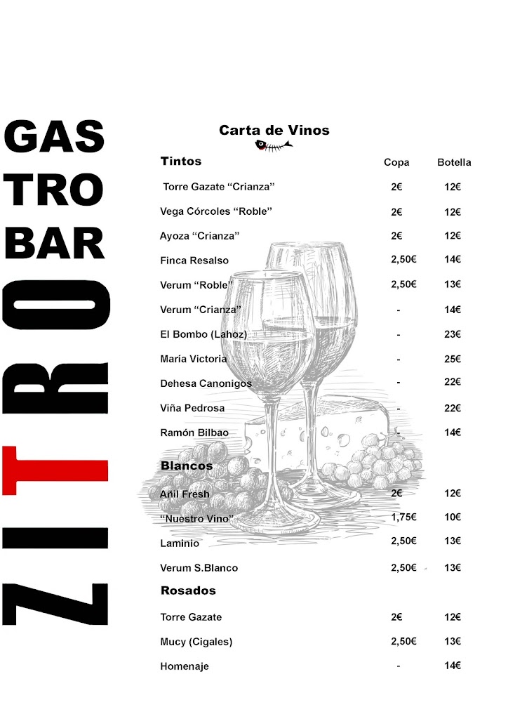 Zitro Sushi Bar — Carta