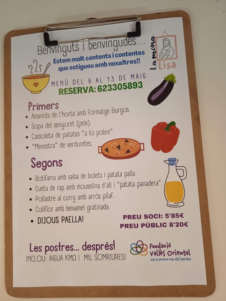 Restaurant La mona Lisa — Carta
