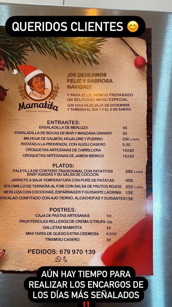 Mamatita Productos Artesanales — Carta