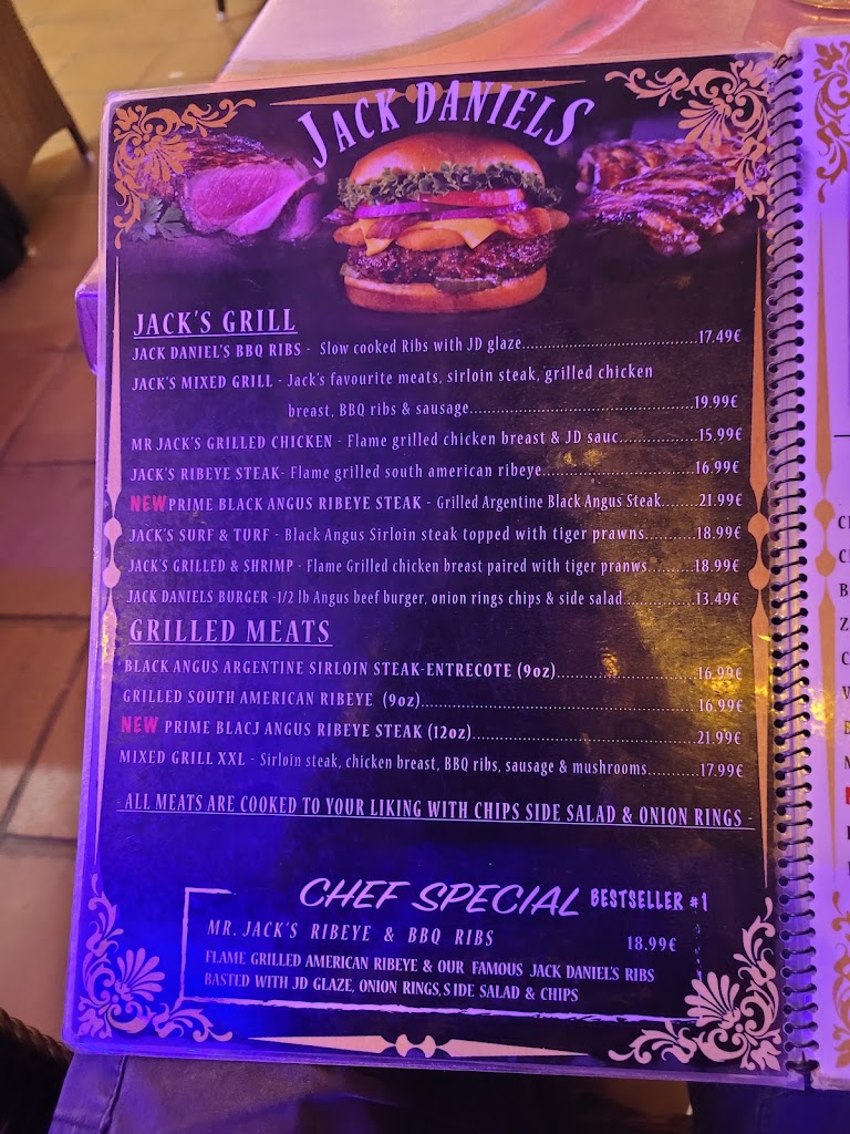 Jack Daniel's Bar — Carta