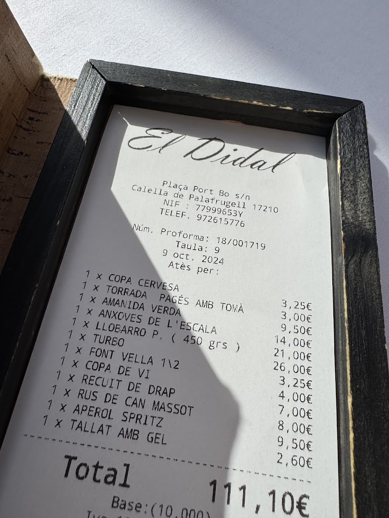El Didal — Carta