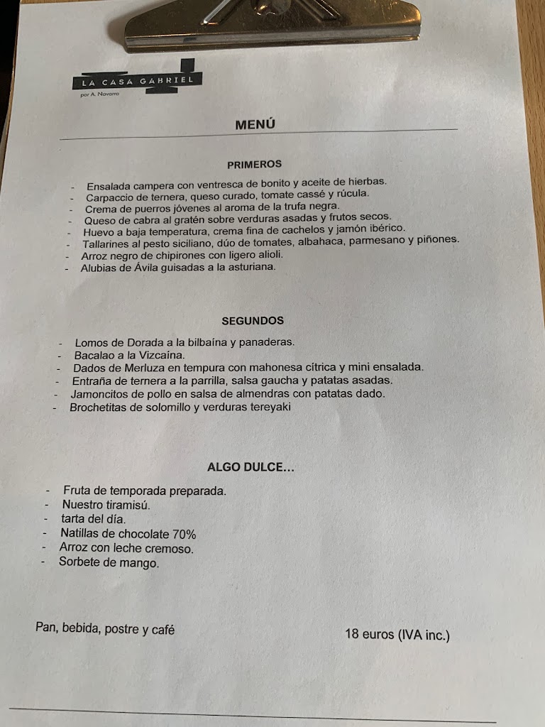 La Casa Gabriel por A.Navarro — Carta
