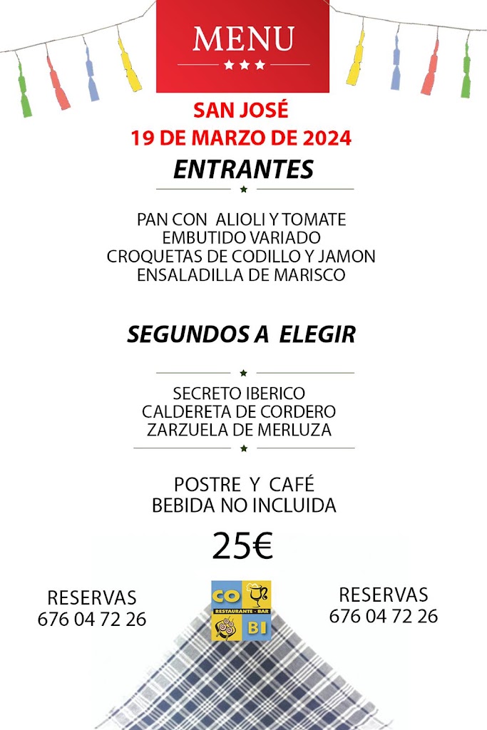 Restaurante nou cobi By rafa — Carta