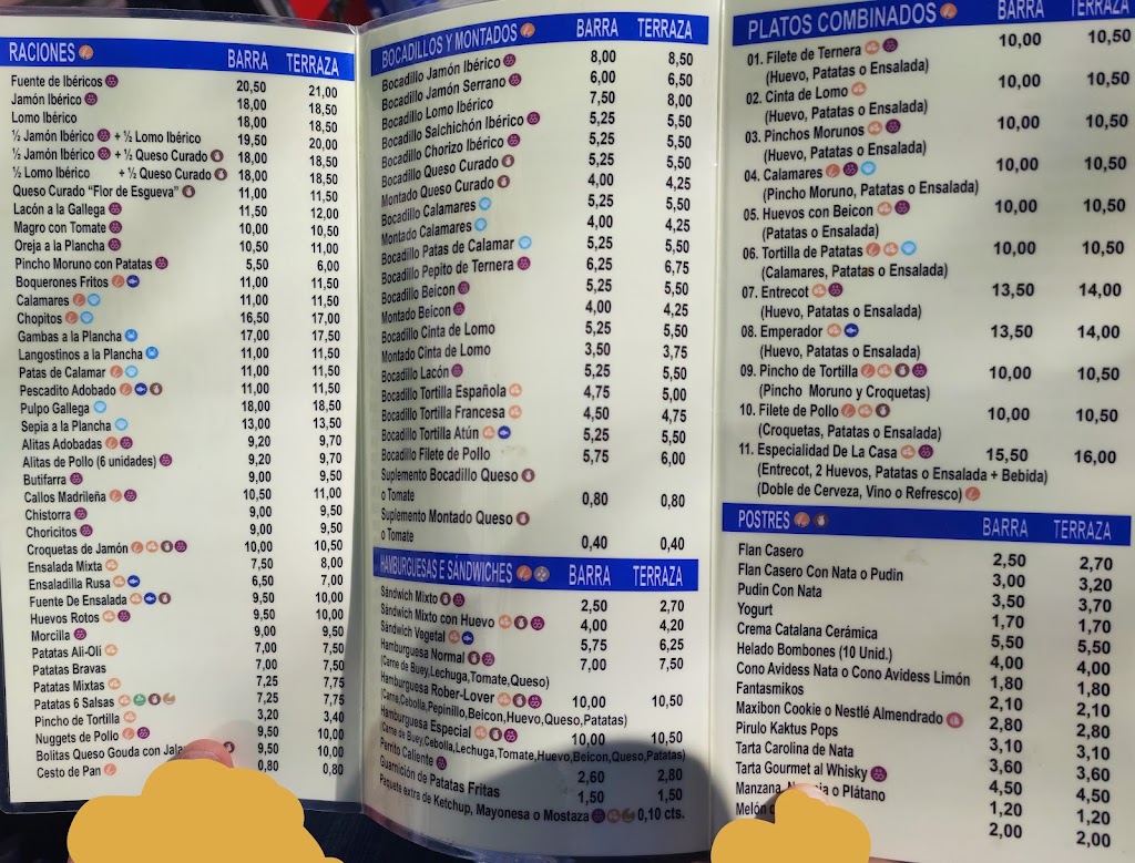 La Cervecera Mirabel — Carta