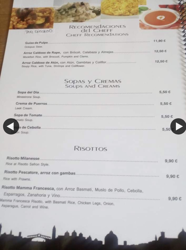 Ristorante Da Marc — Carta