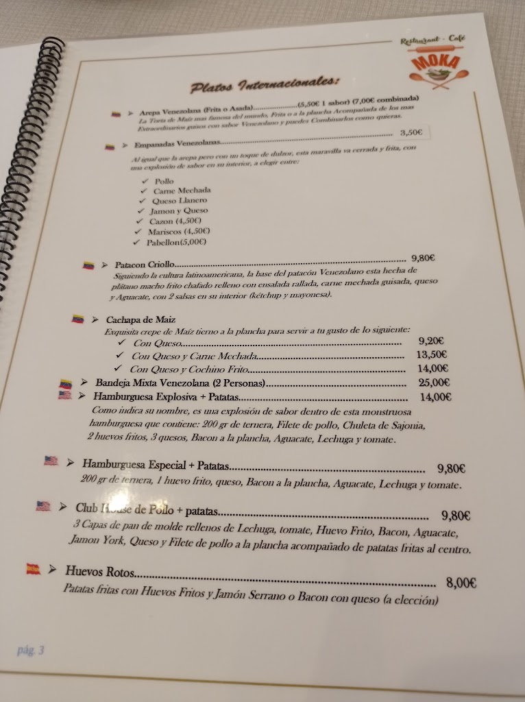 MOKA Restaurant — Carta