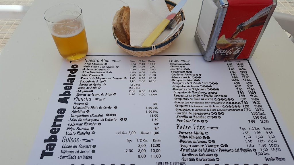 Taberna Abelardo — Carta