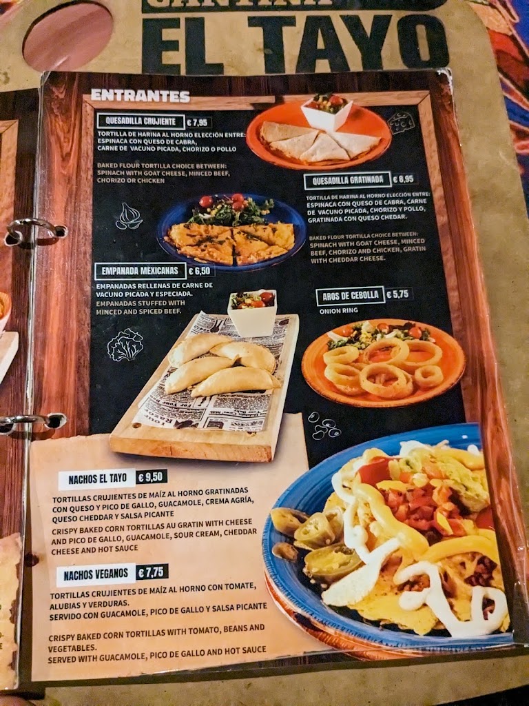 Bar Restaurante Tayo — Carta
