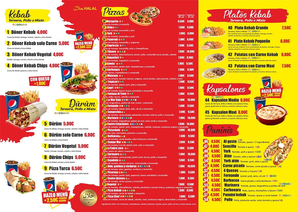 Star pizza kebab — Carta