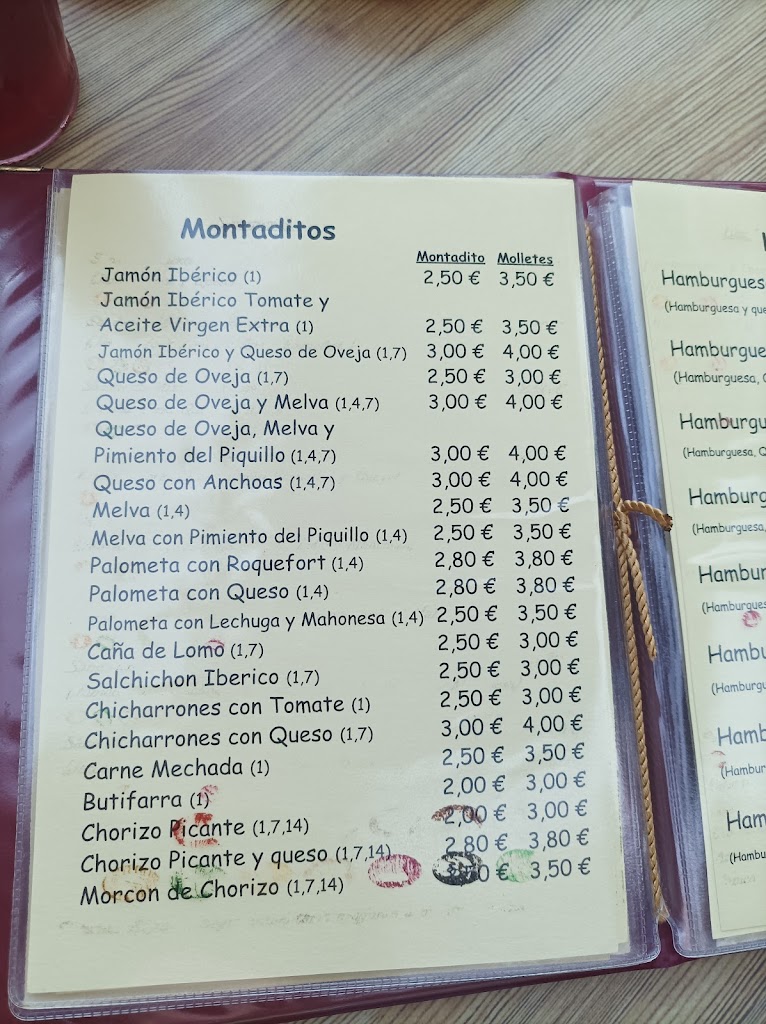 BAR-Cafeteria Adhara — Carta