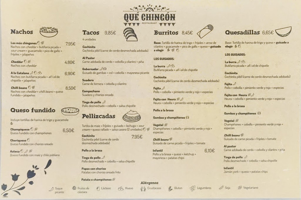 Que chingon — Carta