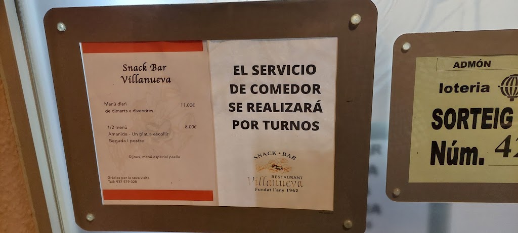 Restaurant Villanueva — Carta