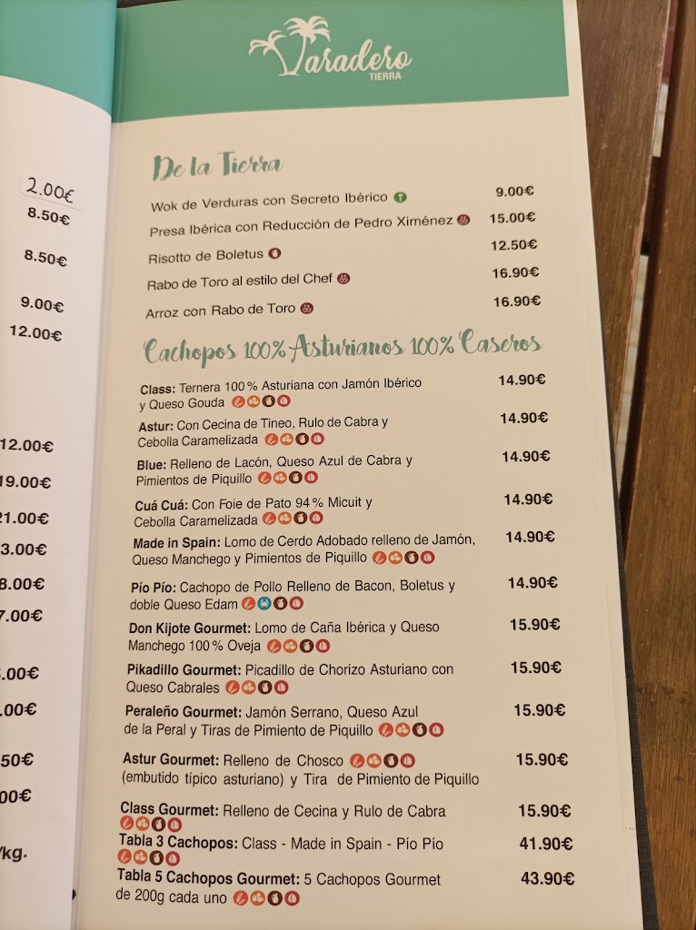 Varadero Beach Bar — Carta