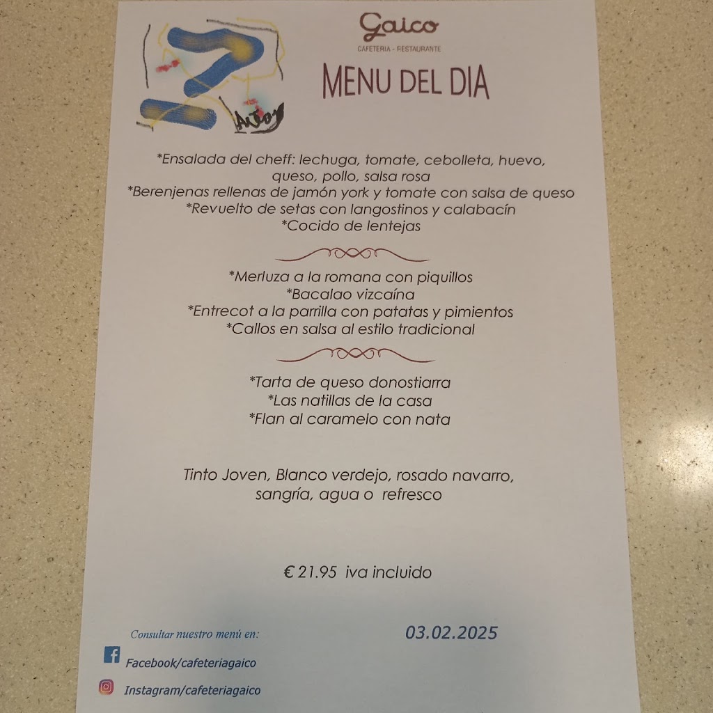 CAFETERIA GAICO — Carta
