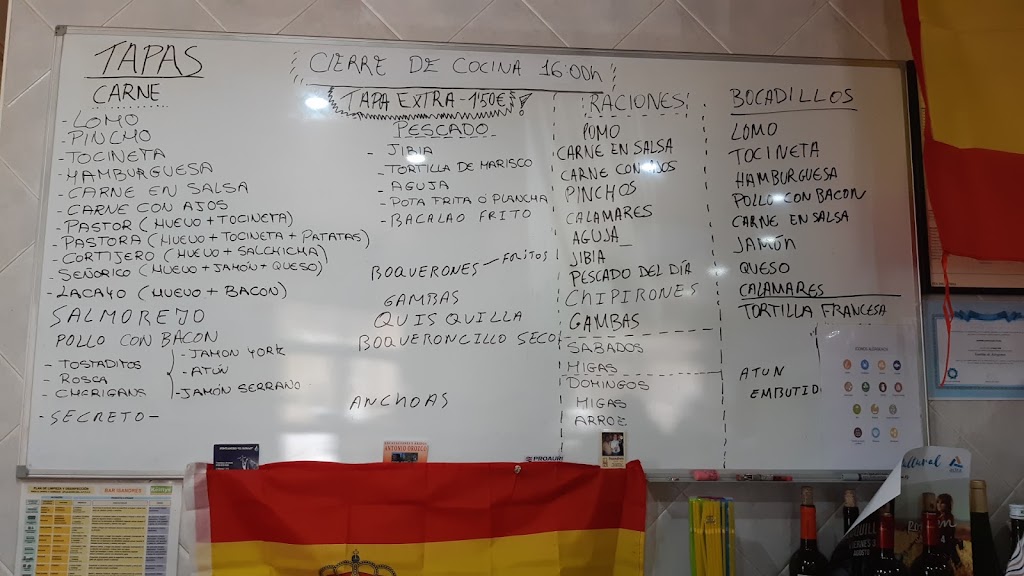 Cafe Bar Isandres — Carta