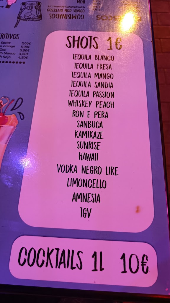 Shake Cafe — Carta