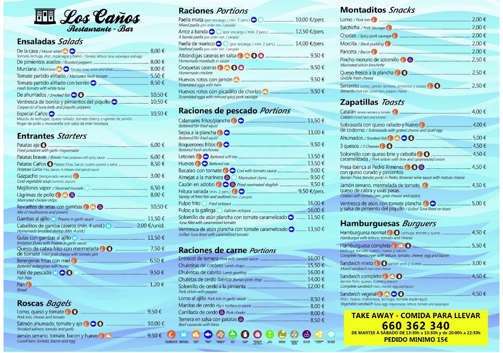 Bar Restaurante Los Canos — Carta