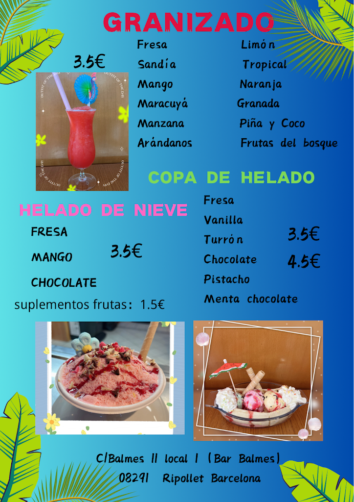 Bar Restaurante Balmes — Carta